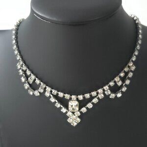 Vintage Estate Retro Goth Renaissance Revival Rhinestone Choker